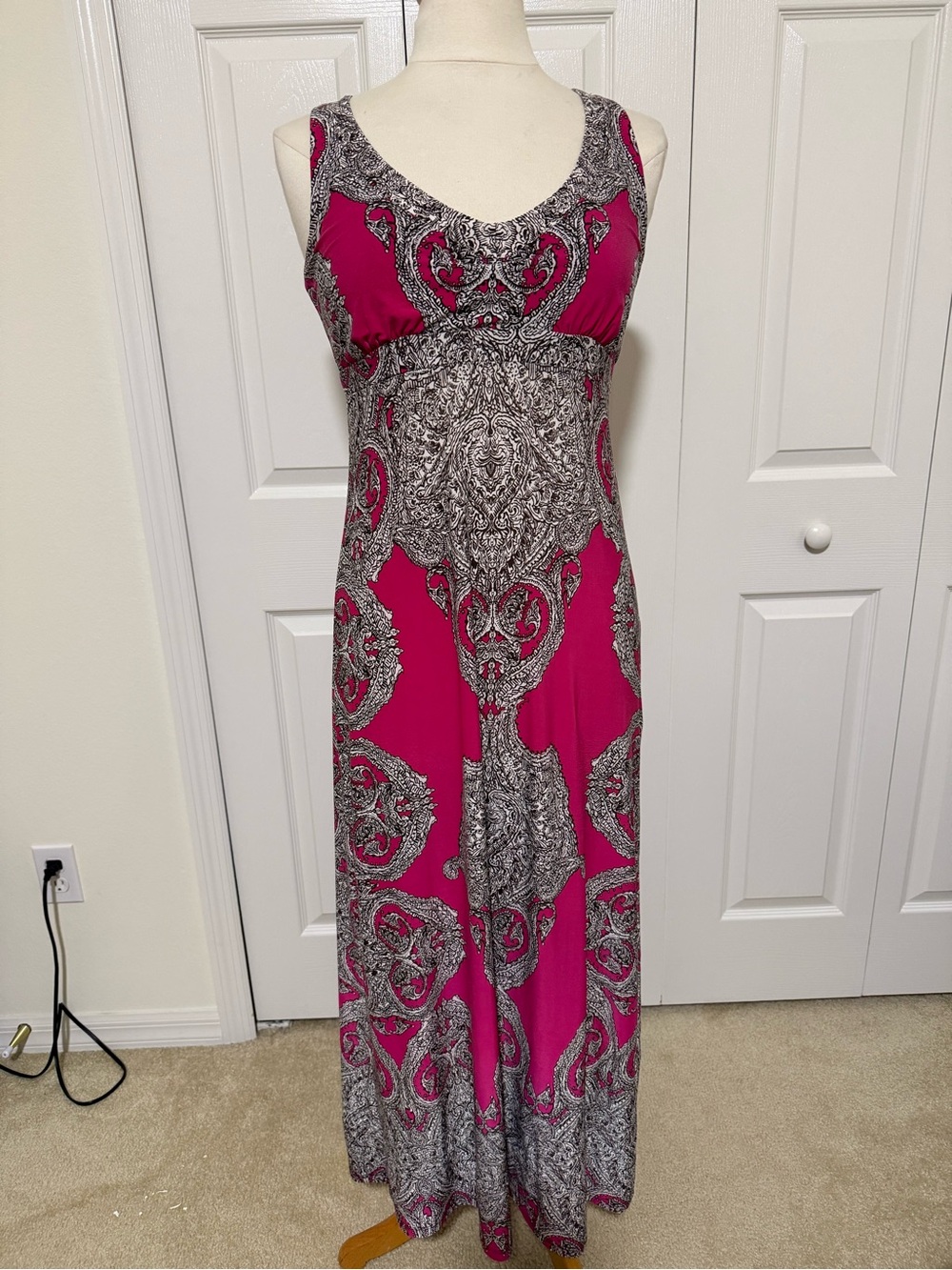 INC International Concepts Fuchsia Paisley Maxi Dress
